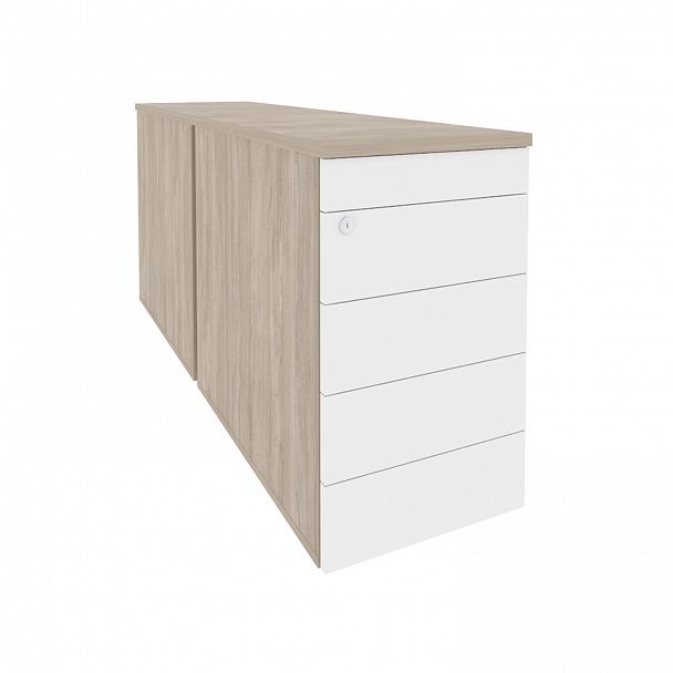 Тумба двойная "Onix" O.TPO-2.8 TIP дуб аттик/белый - Вид 1