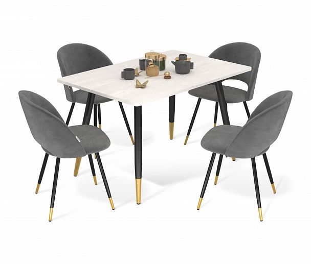 Обеденная группа Sheffilton SHT-DS216 левантера./платин.-серый/чер. муар/зол - Вид 1