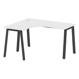Metal System Стол криволинейный левый на А-образном м/к БА.СА-3 (L) Белый/Антрацит металл 1400*1200*750 - Фото предпросмотра