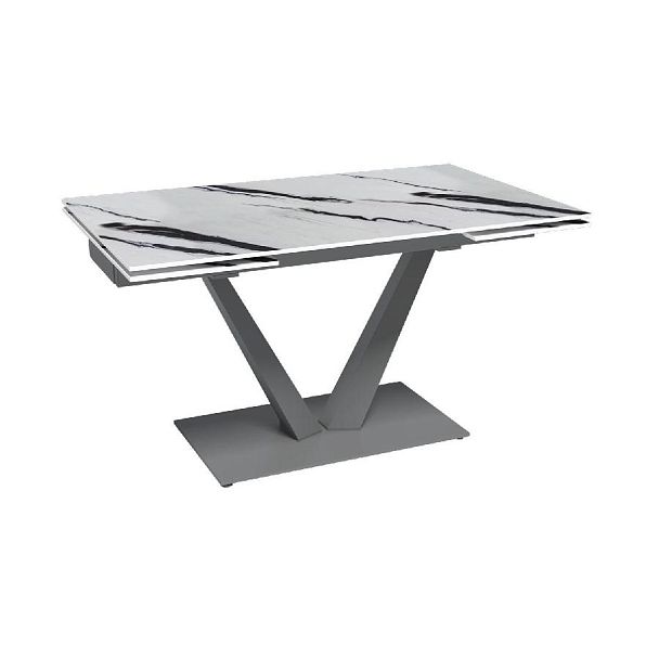 Стол раскладной Malibu (140+40+40), керамика глянцевая Panda White - Вид 1