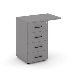 Стайл Проджект Тумба приставная SN.TPP-002 Серый Пепел/Черный Ручки 416/700*460*750 - Фото предпросмотра