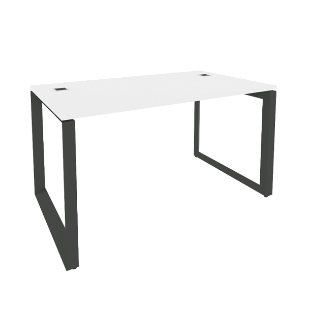 Onix Direct Стол рабочий руководителя на О-образном м/к O.MO-SRR-3.8 Белый бриллиант/Антрацит металл 1380*800*750 - Вид 1