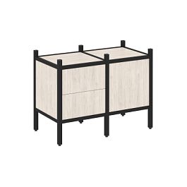 Loft Прямой стеллаж наборный VR.L-01 Денвер светлый/Чёрный металл 862*446*636 - Фото предпросмотра