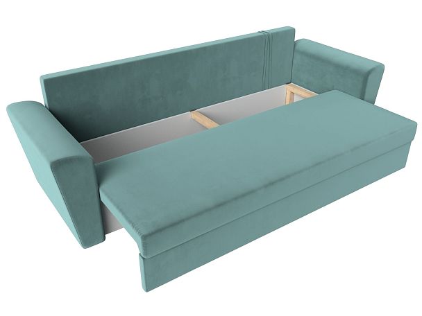 Диван прямой Амстердам Лайт (полностью велюр бирюзовый) - Вид 7