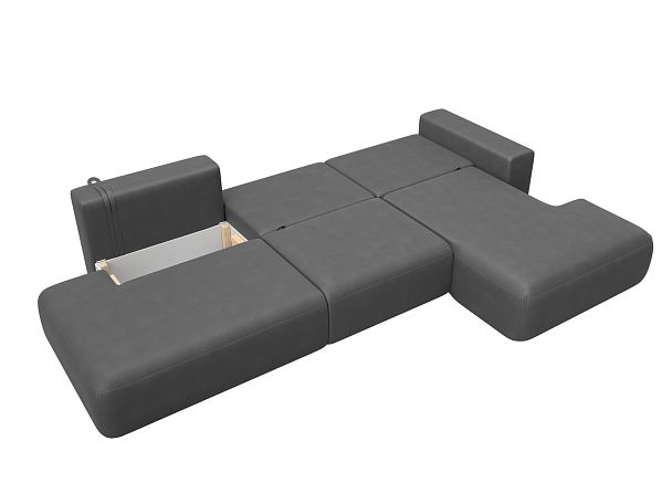 Диван угловой Лига-036 НПБ Модерн Лонг правый угол Искусственная замша серый - Вид 9