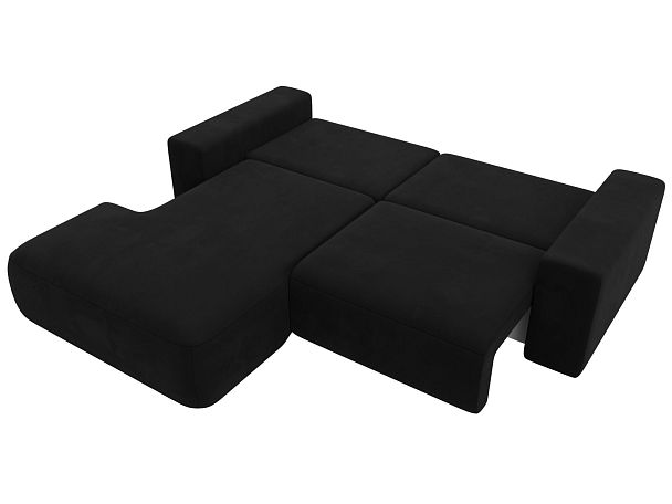 Диван угловой Лига-036 Классик левый угол Микровельвет черный - Вид 8