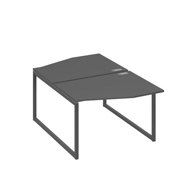 Рабочая станция каркас QUATTRO (2х120) столы Техно A4 А4 Б4 189 БП антрацит премиум / металлокаркас антрацит - Вид 1
