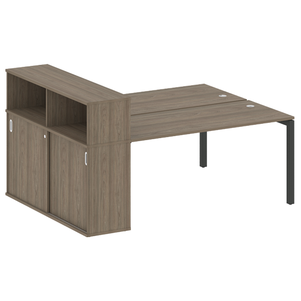 Metal System Quattro Р. ст. с шкафом-купе на П-образном м/к 50БП.РС-СШК-2.4 Т Вяз/Антрацит металл 2010*1475*1098 - Вид 1