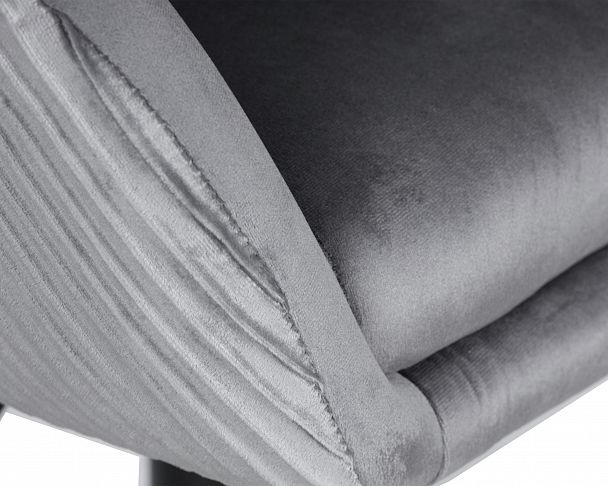 Кресло дизайнерское DOBRIN EDISON BLACK (серый велюр (1922-19)) - Вид 7