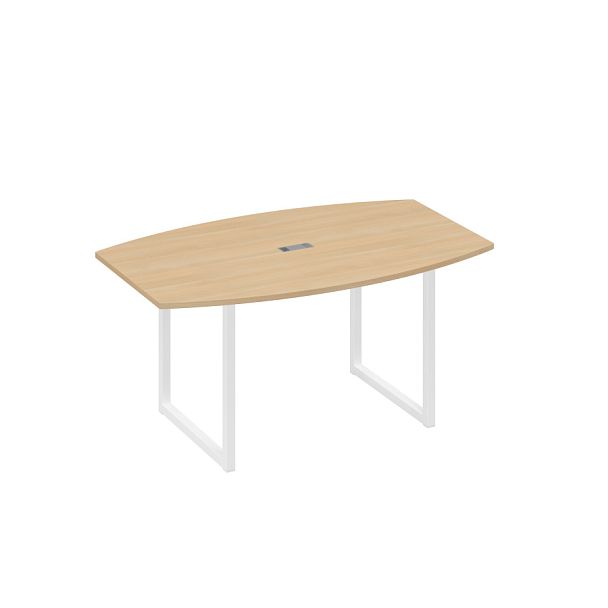 Стол 160 для переговоров на каркасе QUATTRO A4 А4 Б4 111 БП натуральный дуб / металлокаркас белый - Вид 1