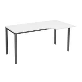 Стол эргономичный правый на металлокаркасе МП2 Формула МП2 К 196 белый премиум / антрацит - Фото предпросмотра