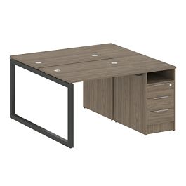 Metal System Quattro Р. ст. с тумбой на О-образном м/к 50БО.РС-СТП-2.1 Вяз/Антрацит металл 1412*1475*750 - Фото предпросмотра