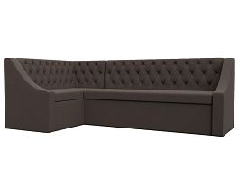 Диван кухонный угловой Мерлин левый угол Рогожка коричневый - Фото предпросмотра