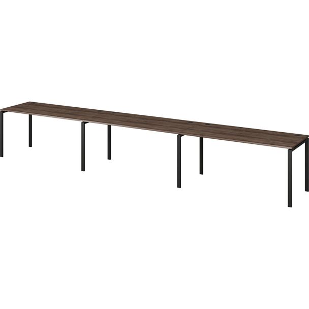 Бенч линейный на 3 рабочих места АМБЛ-004-3 дуб апрель/Антрацит 4800x730x760 Арго-М - Вид 1