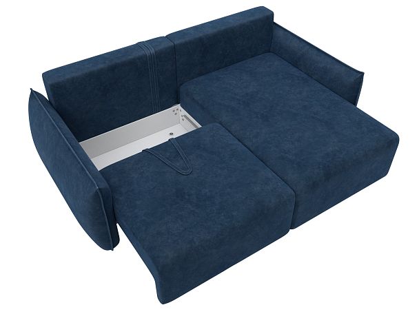 Диван угловой Лига-051 НПБ угол универсальный Велюр синий - Вид 7