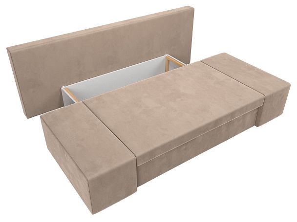 Диван прямой Сан Марко (полностью велюр бежевый) - Вид 6