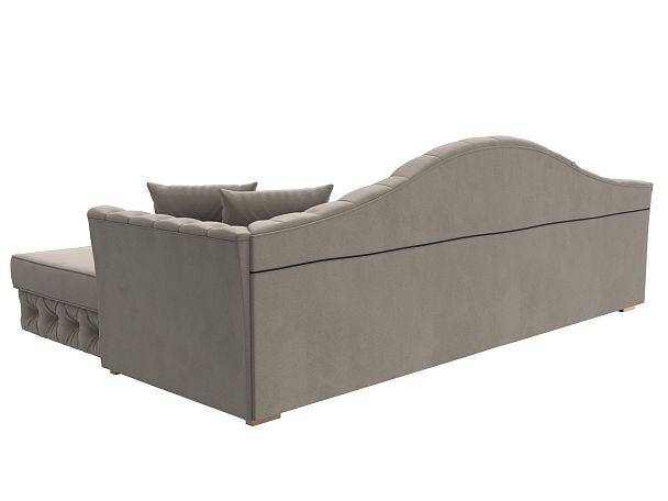 Диван угловой Артис правый угол Микровельвет бежевый - Вид 6