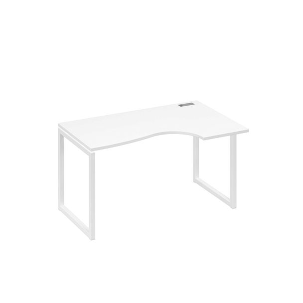 Стол эргономичный правый "Классика" на металлокаркасе QUATTRO A4 А4 Б4 044 БП белый премиум / металлокаркас белый - Вид 1