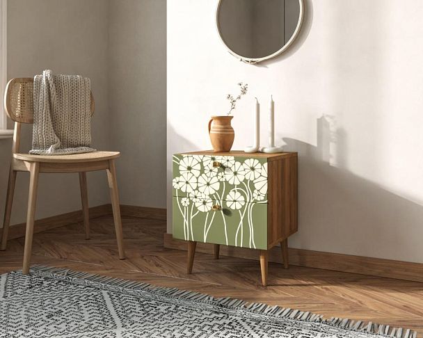 Тумбочка Berber с двумя ящиками 53 принт арт BB03/Print_53, разноцветная - Вид 3