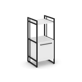 Rift Шкаф 2 ниши узкий RF.SU-22 (R) Белый Бриллиант/Металл Черный 420*396*924 - Фото предпросмотра