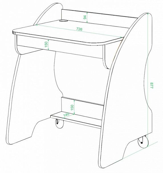 Стол письменный СК-13 Белый/Шамони - Вид 2