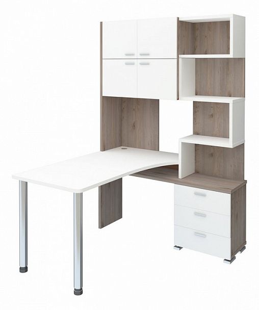 Стол компьютерный Домино нельсон СР-500М/140 Белый/Нельсон правый - Вид 1