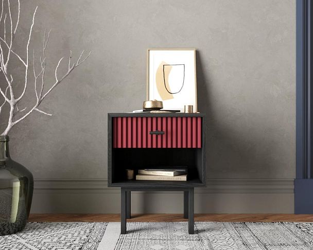 Тумбочка с верхним ящиком Emerson арт EM11/red/L - Вид 4