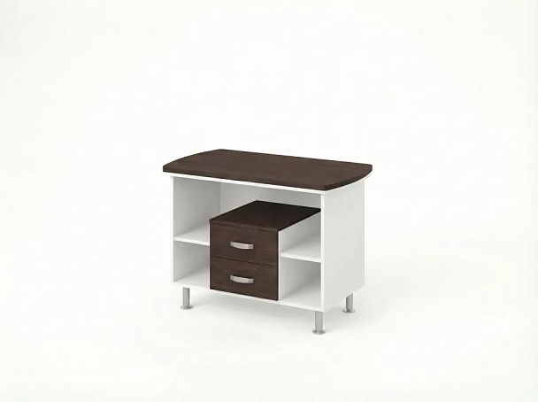 BRL RB074-120x60 Тумба сервисная на цокольных опорах 1200х600х760 Венге/Белый - Вид 1