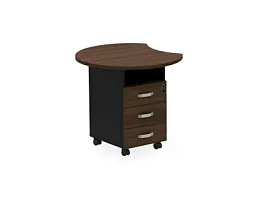 БЕРЛИН / BERLIN Тумба приставная левая 770х860х740 Орех Вармия/Черный - Фото предпросмотра