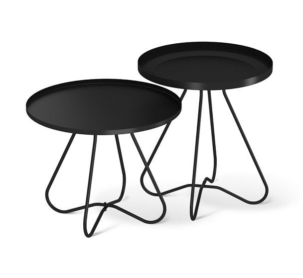 Двойной кофейный столик Sheffilton SHT-CT3/CT3-2 черный муар - Вид 1