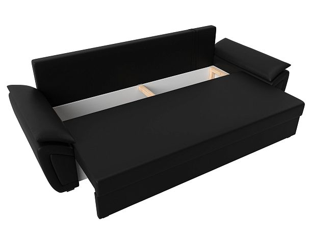 Прямой диван Нэстор Лайт (полностью экокожа черная) - Вид 7