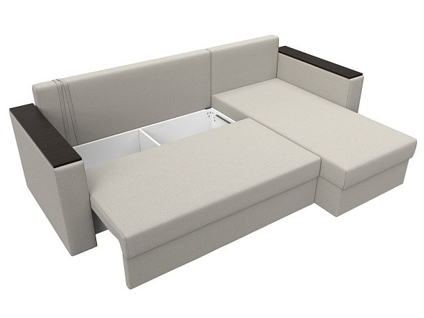 Диван угловой Атланта Лайт Б/С правый угол Рогожка бежевый - Вид 8