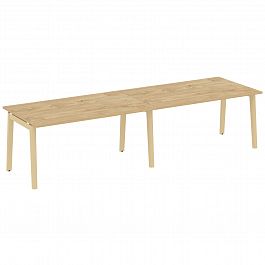 Стол переговорный (2 столешницы) "Onix wood" OW.PRG-2.4 тиквуд светлый/дуб светлый - Фото предпросмотра