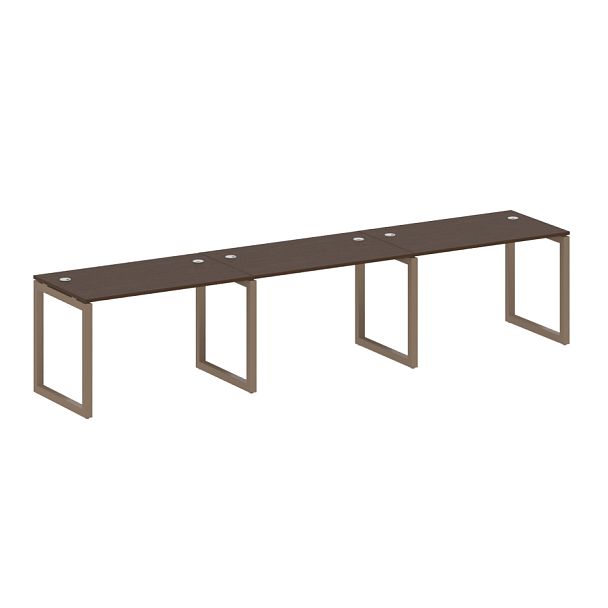 Metal System Quattro Р. ст. на 3 раб. места на О-образном м/к 50БО.СМ-3.2 Венге/Мокко металл 3600*720*750 - Вид 1