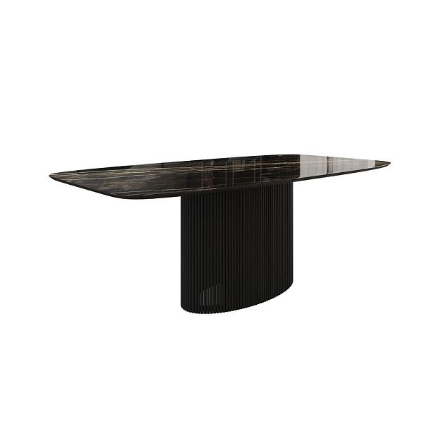 Стол Nolan 160, керамика глянцевая, черная - Вид 2