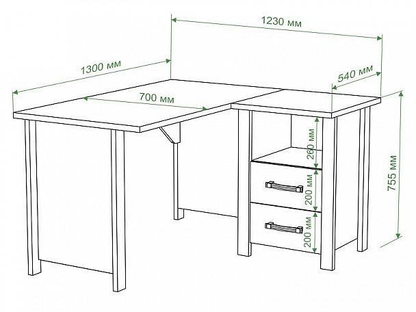 Стол письменный Бартоло СТД-У с ЯПД Карамель/Шамони - Вид 2