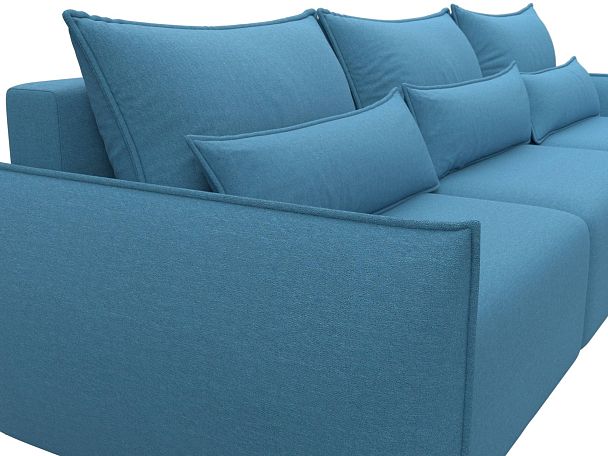 Диван угловой Лига-051 НПБ Лонг угол универсальный Рогожка голубой - Вид 4