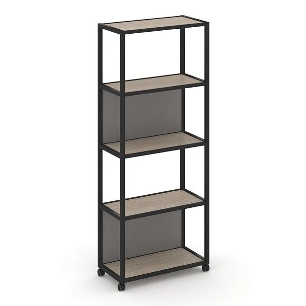 Shelf Mobile Стеллаж 5 уровней 1 секция VR.LT-STK-502.08 Дуб Аттик/Металл Черный/W-11 800*400*2000 - Вид 1