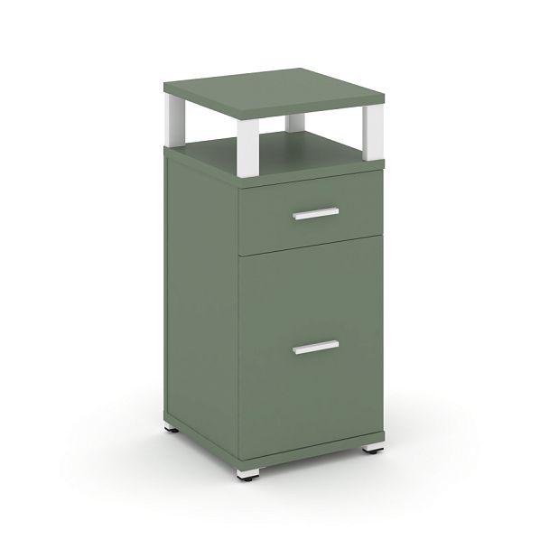 Concept Тумба опорная/приставная 1 ящ.+1 распаш. фасад с надставкой CN.TUO-006 W Кобо/Металл Белый 420*420*917 - Вид 1