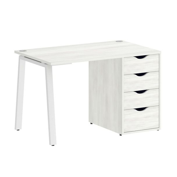 Home Office Стол письменный VR.SP-3-118.4.A Снежная патина/Белый металл 1180*720*750 - Вид 1