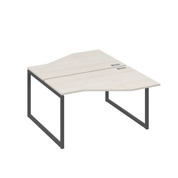 Рабочая станция со столами (2х140) Техно на каркасе QUATTRO A4 А4 Б4 187 БП дуб / металлокаркас антрацит - Вид 1