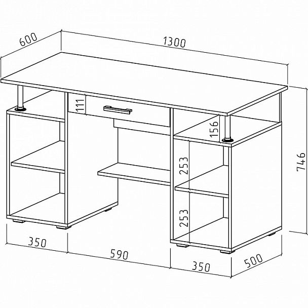 Стол письменный Амбер-5Я - Вид 2