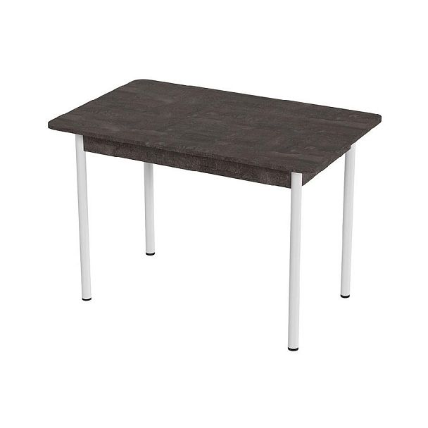 Стол Лион 1 ЛДСП (Подстолье прямое белое) НЕ ВЫБИРАТЬ Железный камень - Вид 1