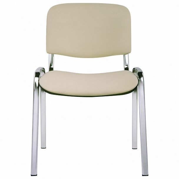 Стул для персонала и посетителей "ИЗО", хромированный каркас, кожзаменитель бежевый Z-21 - Вид 4