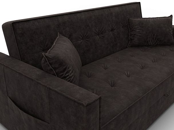 Диван прямой Лига-104 (160) Велюр коричневый - Вид 4