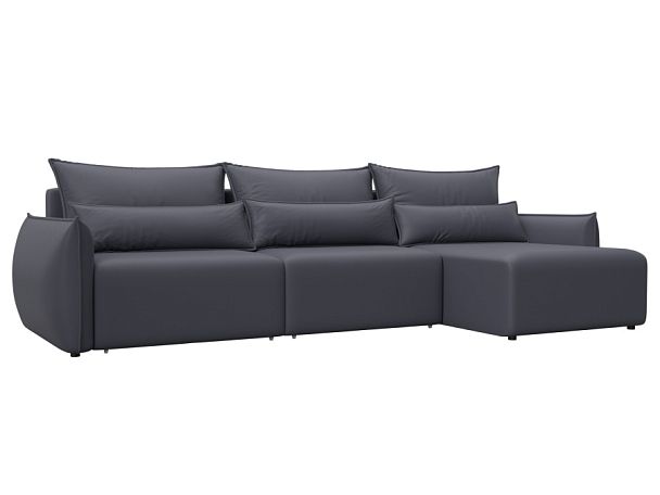 Диван угловой Лига-051 НПБ Лонг угол универсальный Экокожа серый - Вид 1