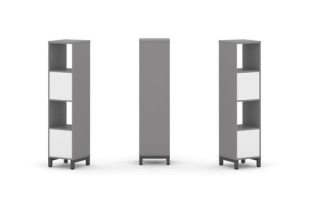 Стайл Проджект Набор стеллажа одностороннего, 4 яруса SN.NS-411 Серый Пепел/Белый/Металл Антрацит 38 - Вид 1