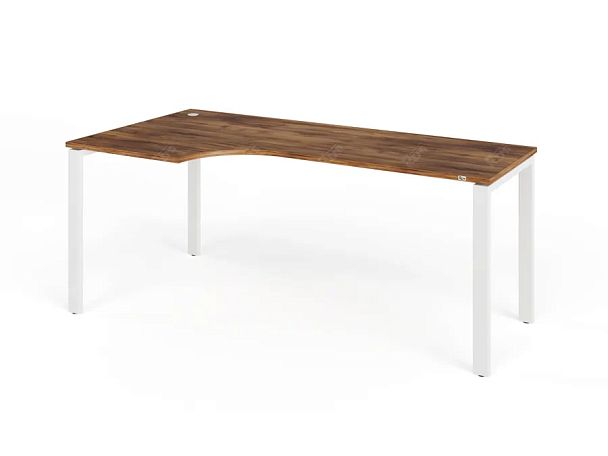 TANDEM RTD078-MK-180L-SH Стол угловой на металлокаркасе левый 1800х900х750 Таксония шоколадная/Белый - Вид 1