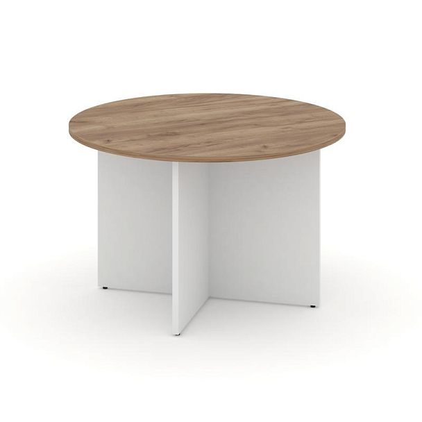Стайл Проджект Стол переговорный кругл. SN-D.SPRG-004 Дуб Табак/Белый 1180*1180*750 - Вид 1