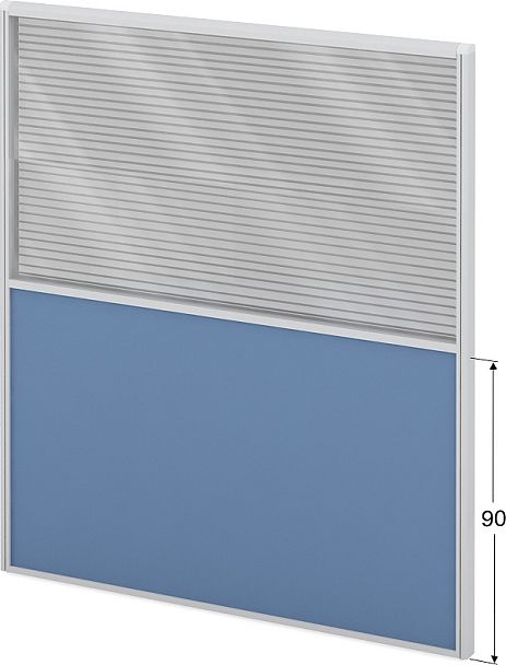 Модуль комбинированный "Мобильные офисные перегородки «Логика»"  ПК-ЛГ-МДК167х160/90Ж/Д-В1-305 серый - Вид 1